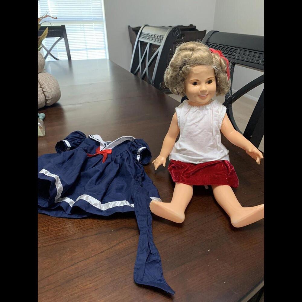 Vintage Ideal 1972 Shirley Temple  Dressed Doll 16” Blue Sailor Dress Ideal